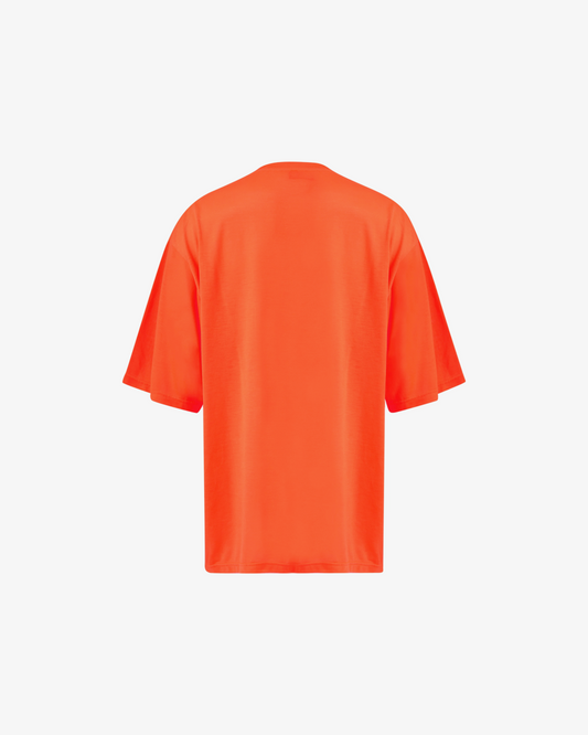 Balenciaga Hi My Name Is Wide Fit T-shirt (Orange)