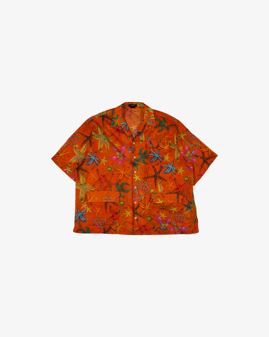 Versace Graphic Print Linen Shirt