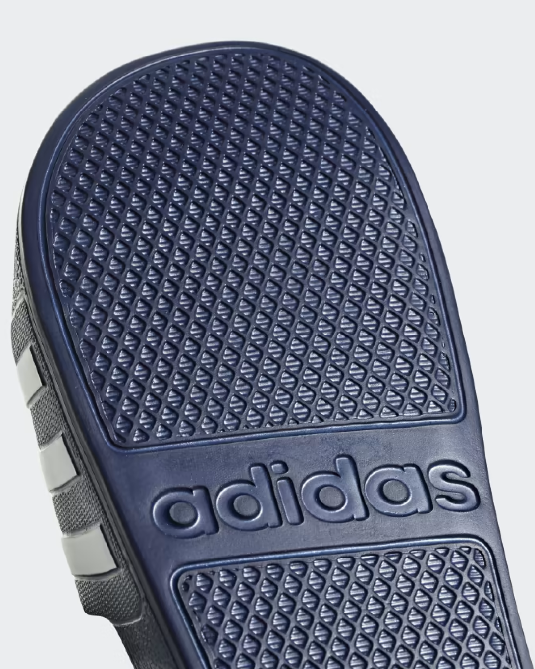 Adilette Aqua Slides In Dark Blue And Cloud White