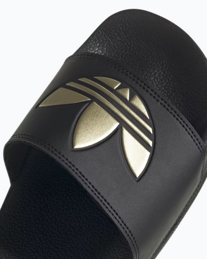 Adilette Lite Slides In Core Black And Matte Gold