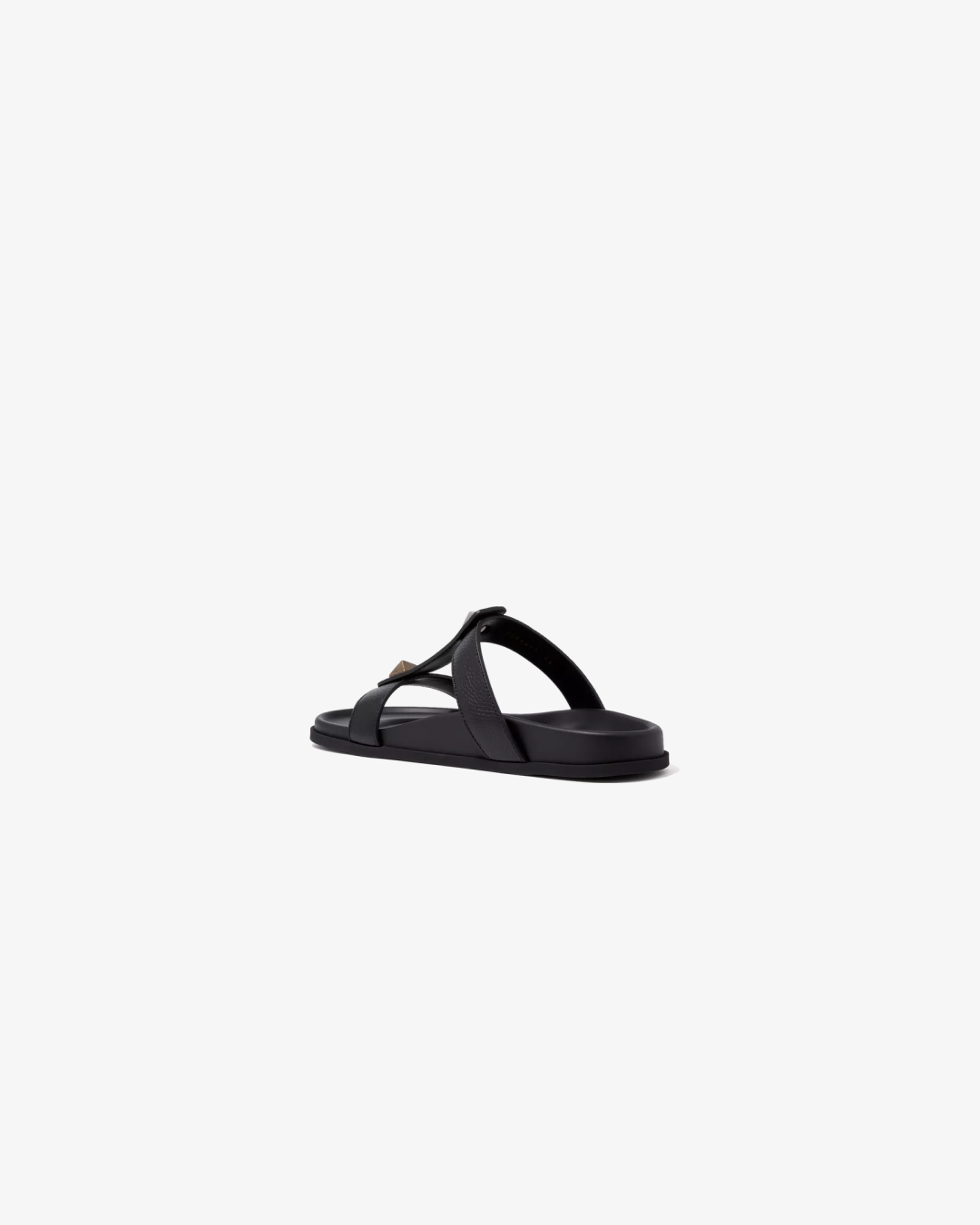 Valentino Garavani Roman Stud Slide Sandals in Cowhide - Black