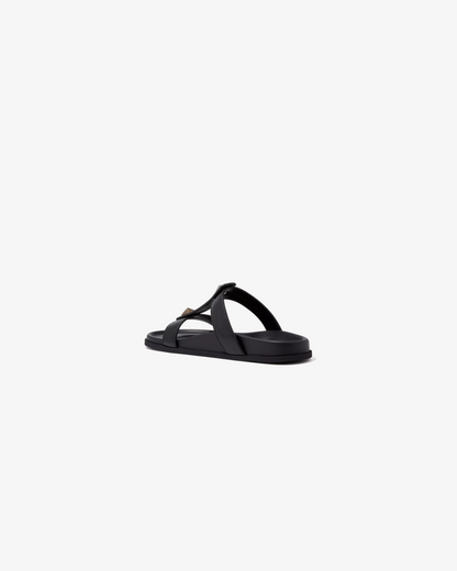 Valentino Garavani Roman Stud Slide Sandals in Cowhide - Black