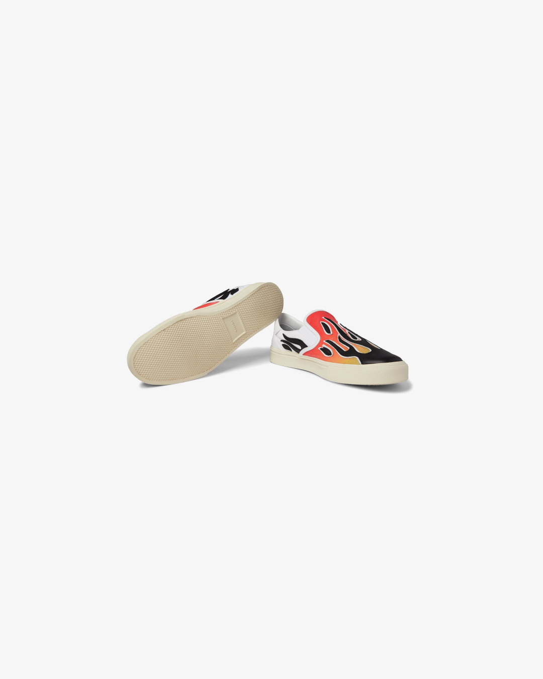 Amir Flame Leather-Appliquéd Canvas Slip-On Sneakers